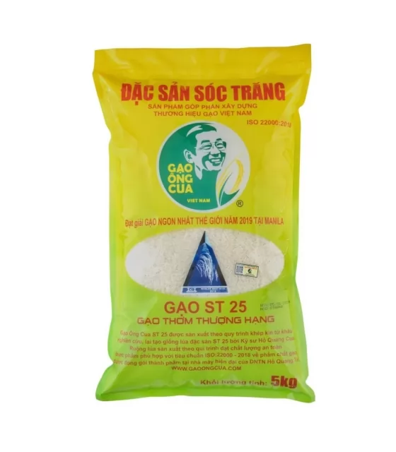 Gạo ngon ST25 Ông Cua đóng gói 5kg