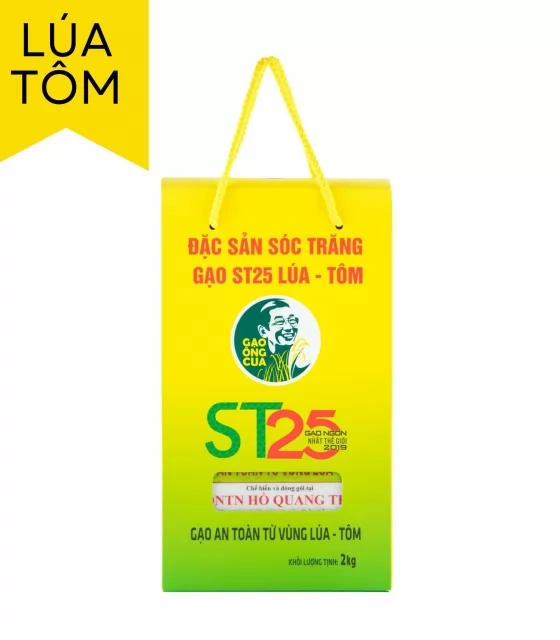 Gạo ngon ST25 Ông Cua Lúa Tôm đóng gói 2kg