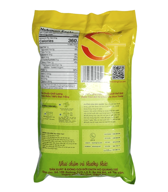 Gạo ngon ST25 Ông Cua Lúa Tôm đóng gói 5kg