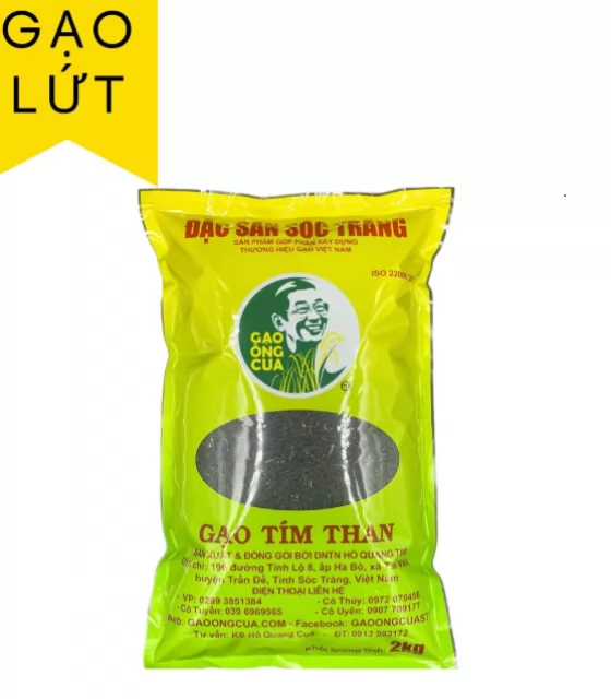 Gạo ST tím than Ông Cua đóng gói 2kg