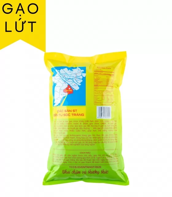 Gạo ST tím than Ông Cua đóng gói 2kg