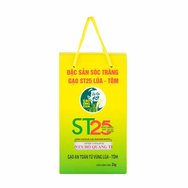 Gạo ngon ST25 Ông Cua Lúa Tôm đóng gói 2kg