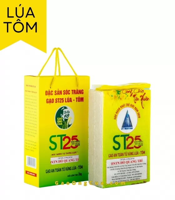 Gạo ngon ST25 Ông Cua Lúa Tôm đóng gói 2kg