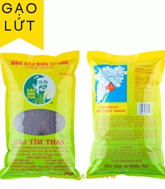 Gạo ST tím than Ông Cua đóng gói 2kg